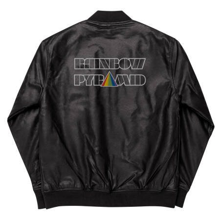 Rainbow Pyramid Faux Leather Bomber Jacket