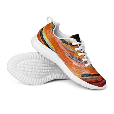 Crystaleyezed Women’s Athletic Shoes Orange and Red Swirl